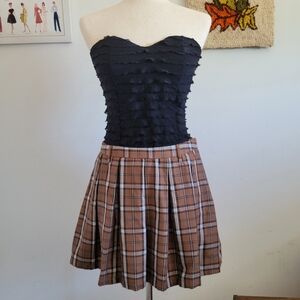 Hot Topic | Brown Plaid Pleated Skirt